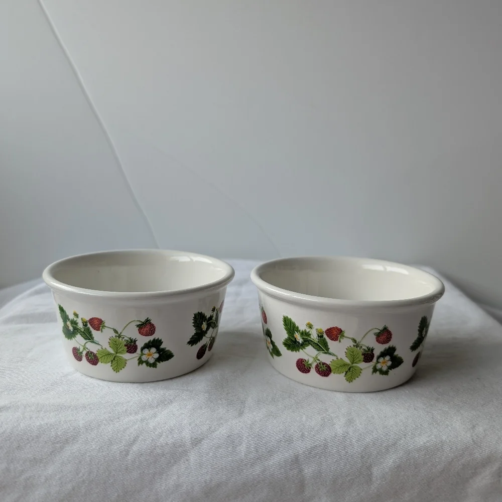 Vintage Portmeirion Summer Strawberries Ramekins Discontinued - 4